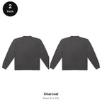 Sweatshirts 2 Pack - 80% cotton / 20% polyester brushed-back fleece 280gsm, Sizes S-2XL - Charcoal