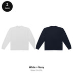 Sweatshirts 2 Pack - 80% cotton / 20% polyester brushed-back fleece 280gsm, Sizes S-2XL - White + Navy