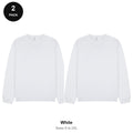 Oversized Sweatshirts 2 Pack - 80% cotton / 20% polyester brushed-back fleece 280gsm, Sizes S-2XL - White