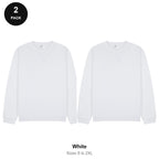 Oversized Sweatshirts 2 Pack - 80% cotton / 20% polyester brushed-back fleece 280gsm, Sizes S-2XL - White