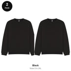 Oversized Sweatshirts 2 Pack - 80% cotton / 20% polyester brushed-back fleece 280gsm, Sizes S-2XL - Black