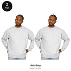 Oversized Sweatshirts 2 Pack - 80% cotton / 20% polyester brushed-back fleece 280gsm, Sizes S-2XL - Ash Grey
