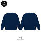 Gildan Heavy Blend Sweatshirts 2 Pack - 50% cotton / 50% polyester 280gsm, Sizes S-2XL - Navy