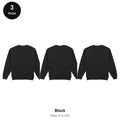 Gildan Heavy Blend Sweatshirts 3 Pack - 50% cotton / 50% polyester 280gsm, Sizes S-2XL - Black