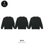 Gildan Heavy Blend Sweatshirts 3 Pack - 50% cotton / 50% polyester 280gsm, Sizes S-2XL - Black