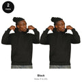 Mens Hoodies 2 Pack - 80% cotton / 20% polyester brushed-back fleece 280gsm, Sizes S-2XL - Black