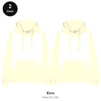 Mens Hoodies 2 Pack - 80% cotton / 20% polyester brushed-back fleece 280gsm, Sizes S-2XL - Ecru