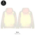 Oversized Hoodies 2 Pack - 80% cotton / 20% polyester brushed-back fleece 280gsm, Sizes S-2XL - Ecru