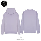Mens Hoodie + Sweatshirt Set - 80% cotton / 20% polyester brushed-back fleece 280gsm, Sizes S-2XL - Lilac
