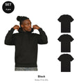 Mens Hoodie + 3 T-Shirts Set - 80% cotton / 20% polyester brushed-back fleece 280gsm, Sizes S-2XL - Black