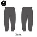 Joggers 2 Pack - 80% cotton / 20% polyester brushed-back fleece 280gsm, Sizes S-2XL - Charcoal