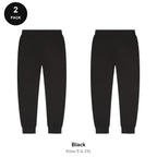 Joggers 2 Pack - 80% cotton / 20% polyester brushed-back fleece 280gsm, Sizes S-2XL - Black