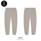 Joggers 2 Pack - 80% cotton / 20% polyester brushed-back fleece 280gsm, Sizes S-2XL - Stone