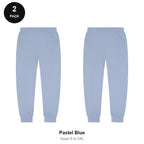 Joggers 2 Pack - 80% cotton / 20% polyester brushed-back fleece 280gsm, Sizes S-2XL - Pastel Blue