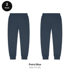 Joggers 2 Pack - 80% cotton / 20% polyester brushed-back fleece 280gsm, Sizes S-2XL - Petrol Blue