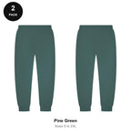 Joggers 2 Pack - 80% cotton / 20% polyester brushed-back fleece 280gsm, Sizes S-2XL - Pine Green