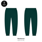 Joggers 2 Pack - 80% cotton / 20% polyester brushed-back fleece 280gsm, Sizes S-2XL - Rainforest