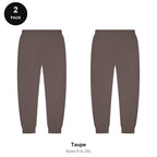 Joggers 2 Pack - 80% cotton / 20% polyester brushed-back fleece 280gsm, Sizes S-2XL - Taupe