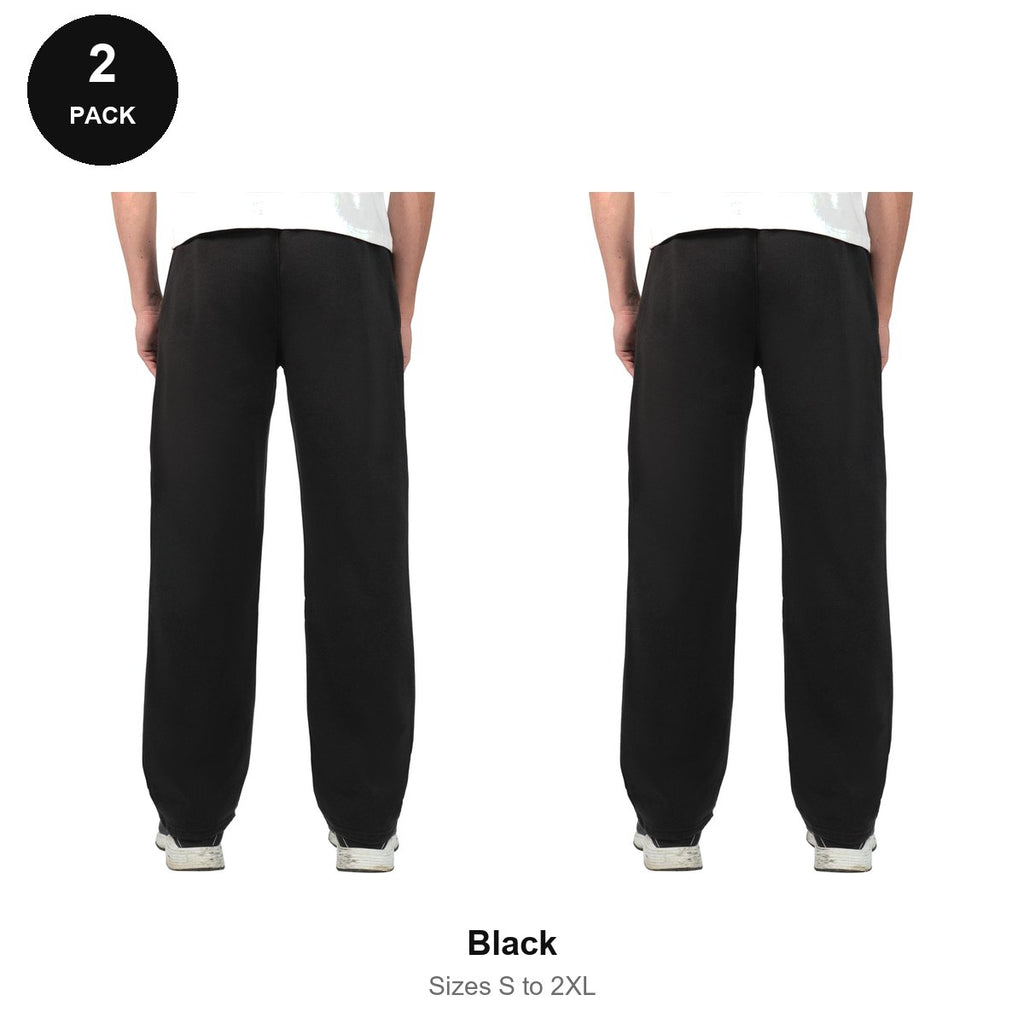 Relaxed Fit Joggers 2 Pack - 80% cotton / 20% polyester brushed-back fleece 280gsm, Sizes S-2XL - Black