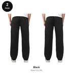 Relaxed Fit Joggers 2 Pack - 80% cotton / 20% polyester brushed-back fleece 280gsm, Sizes S-2XL - Black