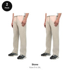 Relaxed Fit Joggers 2 Pack - 80% cotton / 20% polyester brushed-back fleece 280gsm, Sizes S-2XL - Stone