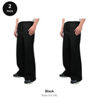 Wide Leg Joggers 2 Pack - 80% cotton / 20% polyester brushed-back fleece 280gsm, Sizes S-2XL - Black