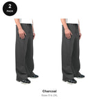 Wide Leg Joggers 2 Pack - 80% cotton / 20% polyester brushed-back fleece 280gsm, Sizes S-2XL - Charcoal