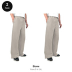 Wide Leg Joggers 2 Pack - 80% cotton / 20% polyester brushed-back fleece 280gsm, Sizes S-2XL - Stone