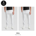 Fruit of the Loom Joggers 2 Pack - 80% cotton / 20% polyester 280gsm, Sizes S-2XL - White