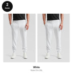 Fruit of the Loom Joggers 2 Pack - 80% cotton / 20% polyester 280gsm, Sizes S-2XL - White