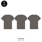 Mens Premium 180gsm T-Shirts 3 Pack - 100% ringspun cotton 180gsm, Sizes S-2XL - Charcoal