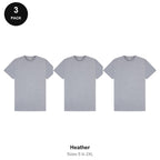 Mens Premium 180gsm T-Shirts 3 Pack - 100% ringspun cotton 180gsm, Sizes S-2XL - Heather