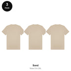 Mens Premium 180gsm T-Shirts 3 Pack - 100% ringspun cotton 180gsm, Sizes S-2XL - Sand