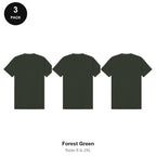 Mens Premium 180gsm T-Shirts 3 Pack - 100% ringspun cotton 180gsm, Sizes S-2XL - Forest Green