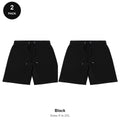 Sweat Shorts 2 Pack - 80% cotton / 20% polyester brushed-back fleece 280gsm, Sizes S-2XL - Black