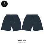 Sweat Shorts 2 Pack - 80% cotton / 20% polyester brushed-back fleece 280gsm, Sizes S-2XL - Petrol Blue