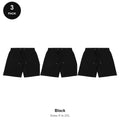 Sweat Shorts 3 Pack - 80% cotton / 20% polyester brushed-back fleece 280gsm, Sizes S-2XL - Black
