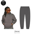 Tracksuit Set: Casual Core Hoodie + Joggers - 80% cotton / 20% polyester brushed-back fleece 280gsm, Sizes S-2XL - Charcoal