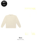 Sweatshirt + Joggers Set - 80% cotton / 20% polyester brushed-back fleece 280gsm, Sizes S-2XL - Ecru