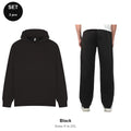 Oversized Tracksuit Set: Casual Core Oversize Hoodie + Relaxed Joggers - 80% cotton / 20% polyester brushed-back fleece  - Black