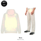 Oversized Tracksuit Set: Casual Core Oversize Hoodie + Relaxed Joggers - 80% cotton / 20% polyester brushed-back fleece  - Ecru