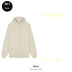 Zip Hoodie + Joggers Tracksuit Set - 80% cotton / 20% polyester brushed-back fleece 280gsm, Sizes S-2XL - Ecru