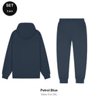 Zip Hoodie + Joggers Tracksuit Set - 80% cotton / 20% polyester brushed-back fleece 280gsm, Sizes S-2XL - Petrol Blue