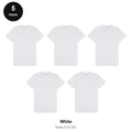 Mens Premium 180gsm T-Shirts 5 Pack - 100% ringspun cotton 180gsm, Sizes S-2XL - White