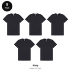 Mens Premium 180gsm T-Shirts 5 Pack - 100% ringspun cotton 180gsm, Sizes S-2XL - Navy