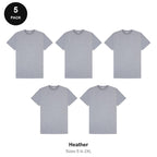 Mens Premium 180gsm T-Shirts 5 Pack - 100% ringspun cotton 180gsm, Sizes S-2XL - Heather