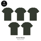 Mens Premium 180gsm T-Shirts 5 Pack - 100% ringspun cotton 180gsm, Sizes S-2XL - Forest Green