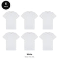 Mens White 180gsm T-Shirts 6 Pack - 100% ringspun cotton 180gsm, Sizes S-2XL - White