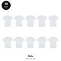 Mens White 180gsm T-Shirts 10 Pack - 100% ringspun cotton 180gsm, Sizes S-2XL - White
