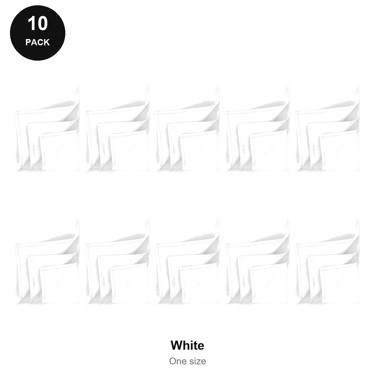 Bandanas 10 Pack - 100% recycled polyester, One Size - White